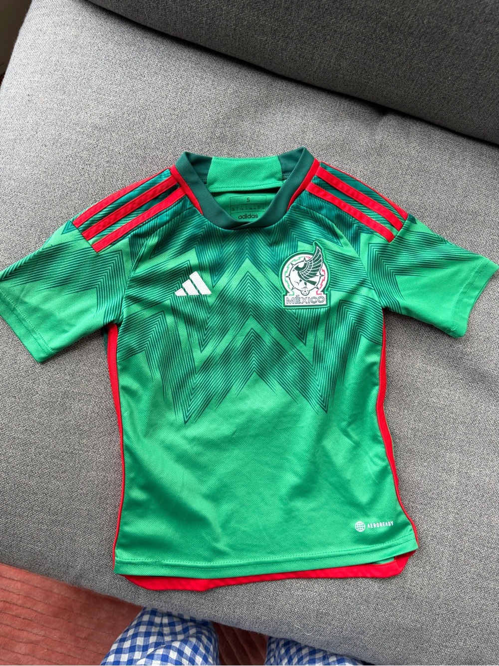 Adidas Kids Mexico Green Soccer Jersey small
